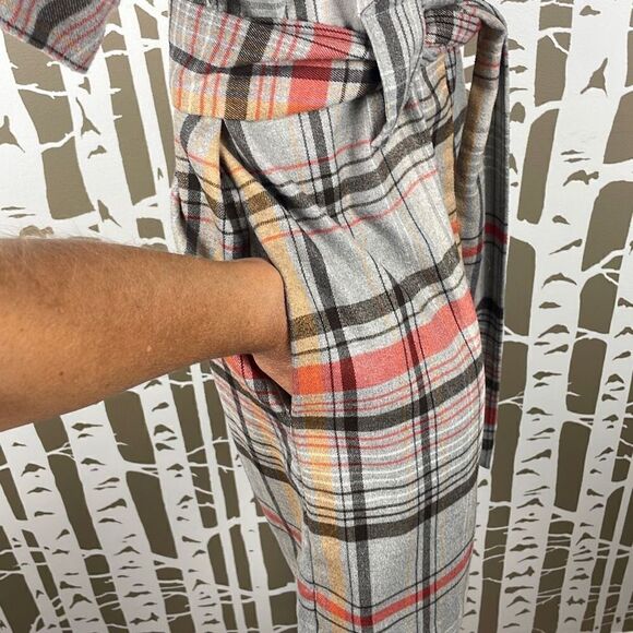 French Connection Plaid Soft Flannel Belted Puff Sleeve Dress 4 - Picture 5 of 12